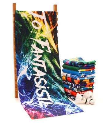 Promotional Custom Full Colour Printed Microfiber Sport Beach Towel Soft Quick Dry