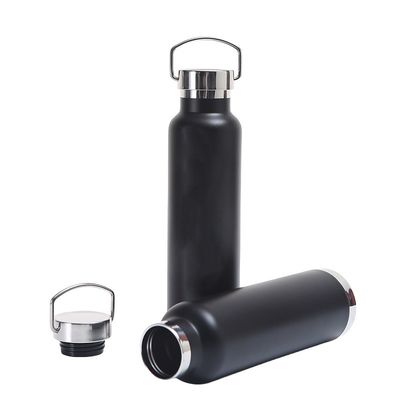 Outdoor 750ml Double Wall Stainless Steel Water Bottles Powder Coating For Promotion