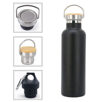 Outdoor 750ml Double Wall Stainless Steel Water Bottles Powder Coating For Promotion
