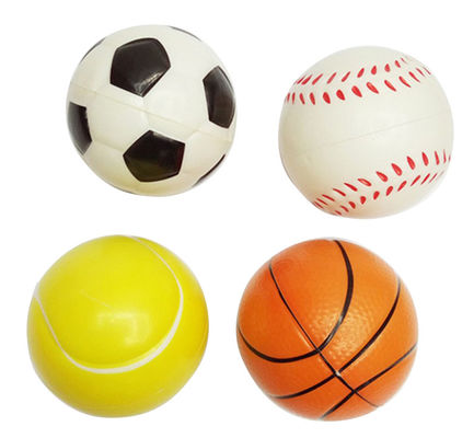 Relieves Stress Assorted Colors PU Stress Balls 6.3cm Size Custom Logo