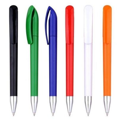 Refillable Black Ink Branding Plastic Ballpoint Pen For Promotional