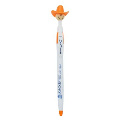 Promotional Creative Cow Boy Shape Plastic Ball Pen UV Printing Black Blue Ink