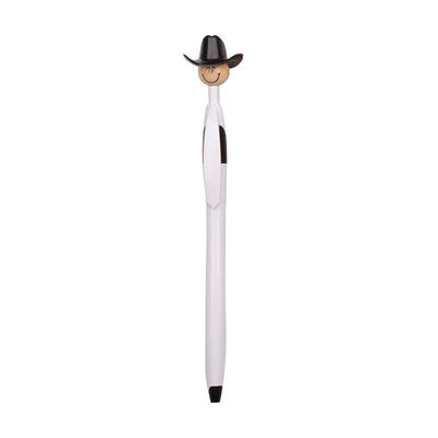 Promotional Creative Cow Boy Shape Plastic Ball Pen UV Printing Black Blue Ink