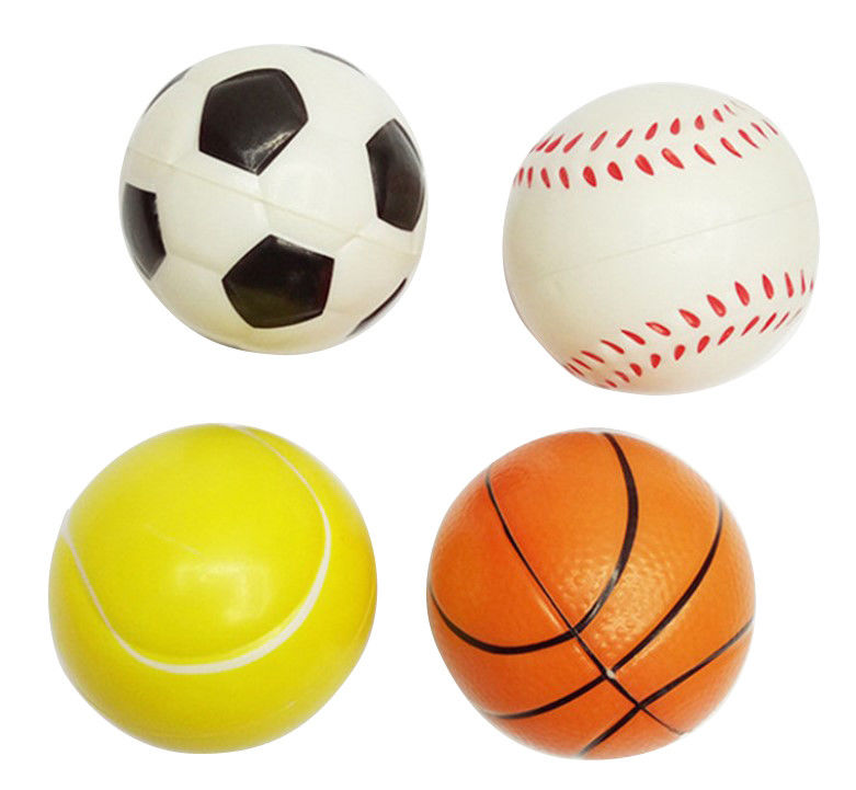 Relieves Stress Assorted Colors PU Stress Balls 6.3cm Size Custom Logo