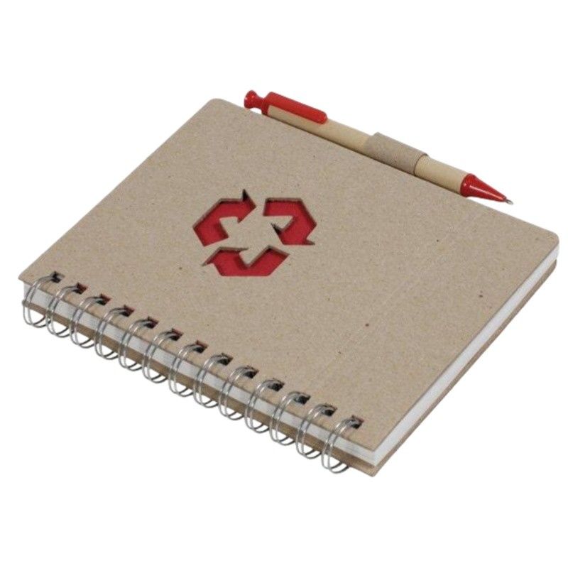 Custom Branding A5 Size Paper Cover Spiral Notebooks With Pens