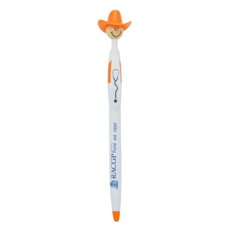 Promotional Creative Cow Boy Shape Plastic Ball Pen UV Printing Black Blue Ink
